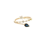 Load image into Gallery viewer, 14k Solid Gold Diamond and Blue Sapphire Ring. RN412074Y14SA1
