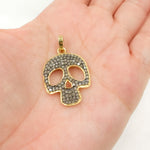 Load image into Gallery viewer, DP327. Diamond Sterling Silver Skull Pendant
