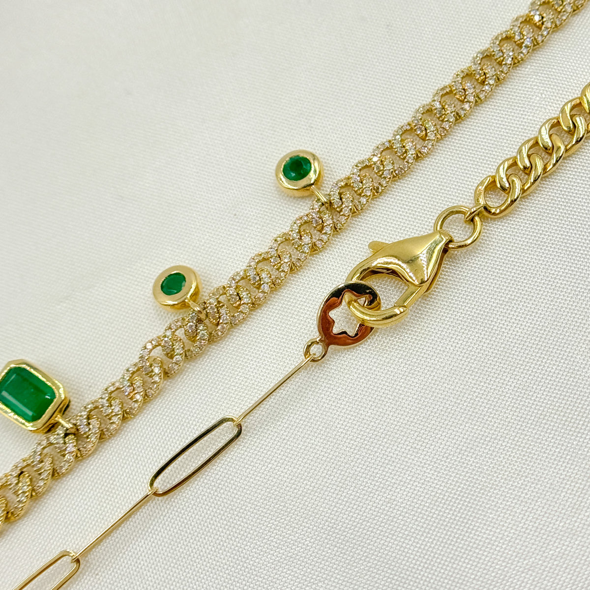 CC400196. 14K Solid Gold Diamond Fancy Necklace