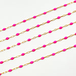 Load image into Gallery viewer,  Pink Color Enamel Satellite Cable Chains
