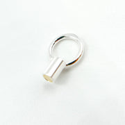 White Sterling Silver Crimp Endcap with Ring