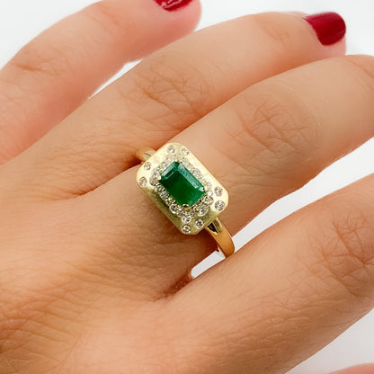 14K Solid Gold Diamond and Gemstone Ring.