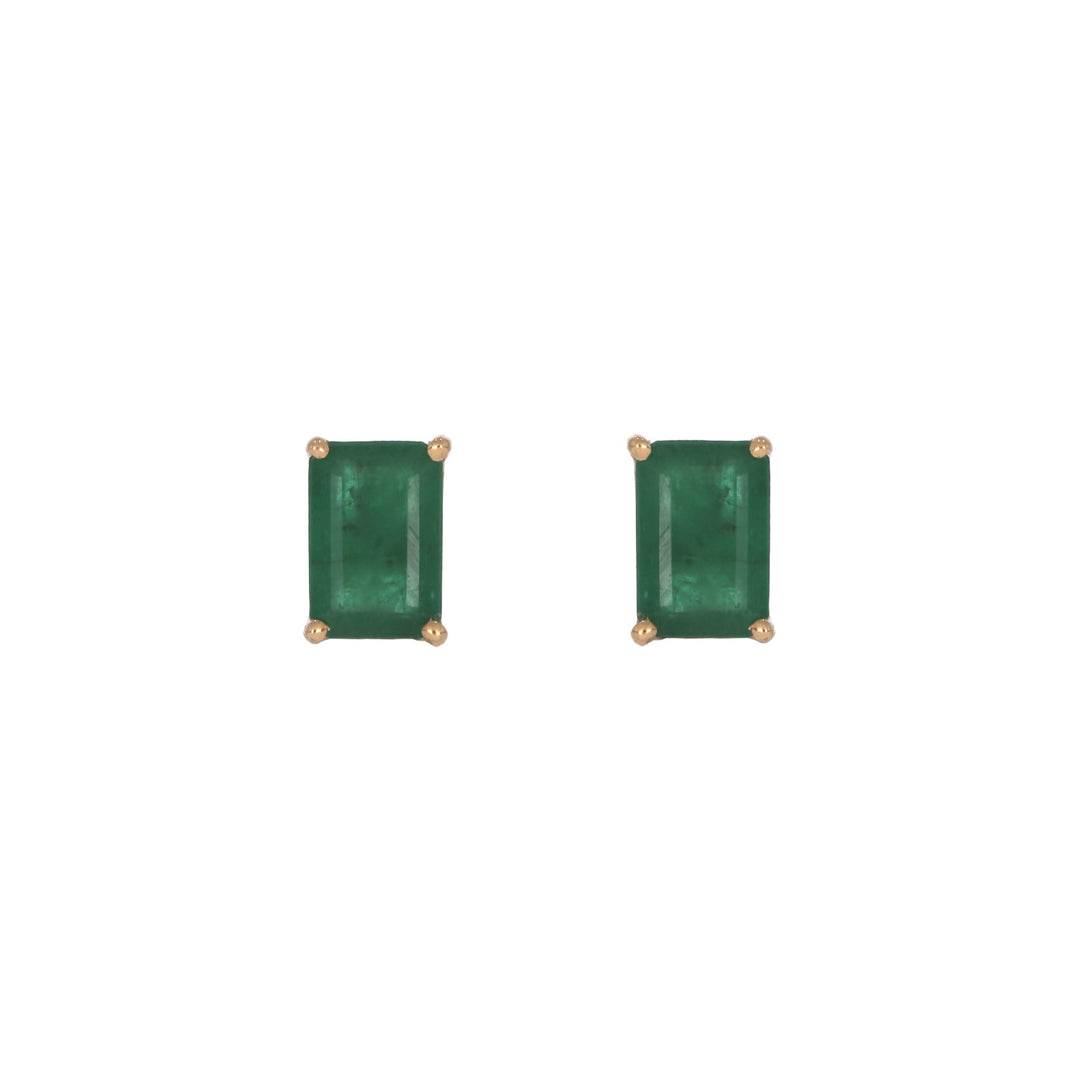 CE97168EM6X4. 14K Solid Gold Emerald Earring