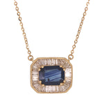 Load image into Gallery viewer, CN97216. 14K Solid Gold Octagon Gemstone Fancy Tiny Necklace
