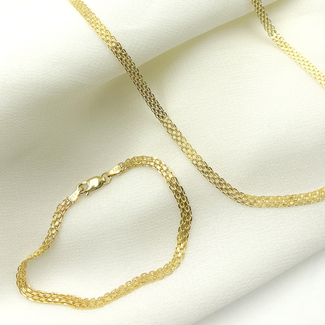 14K Solid Gold Vintage Mesh Necklace. 14K36