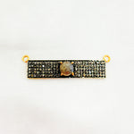 Load image into Gallery viewer, DC10. Silver Diamond and Gemstone Rectangle Connector
