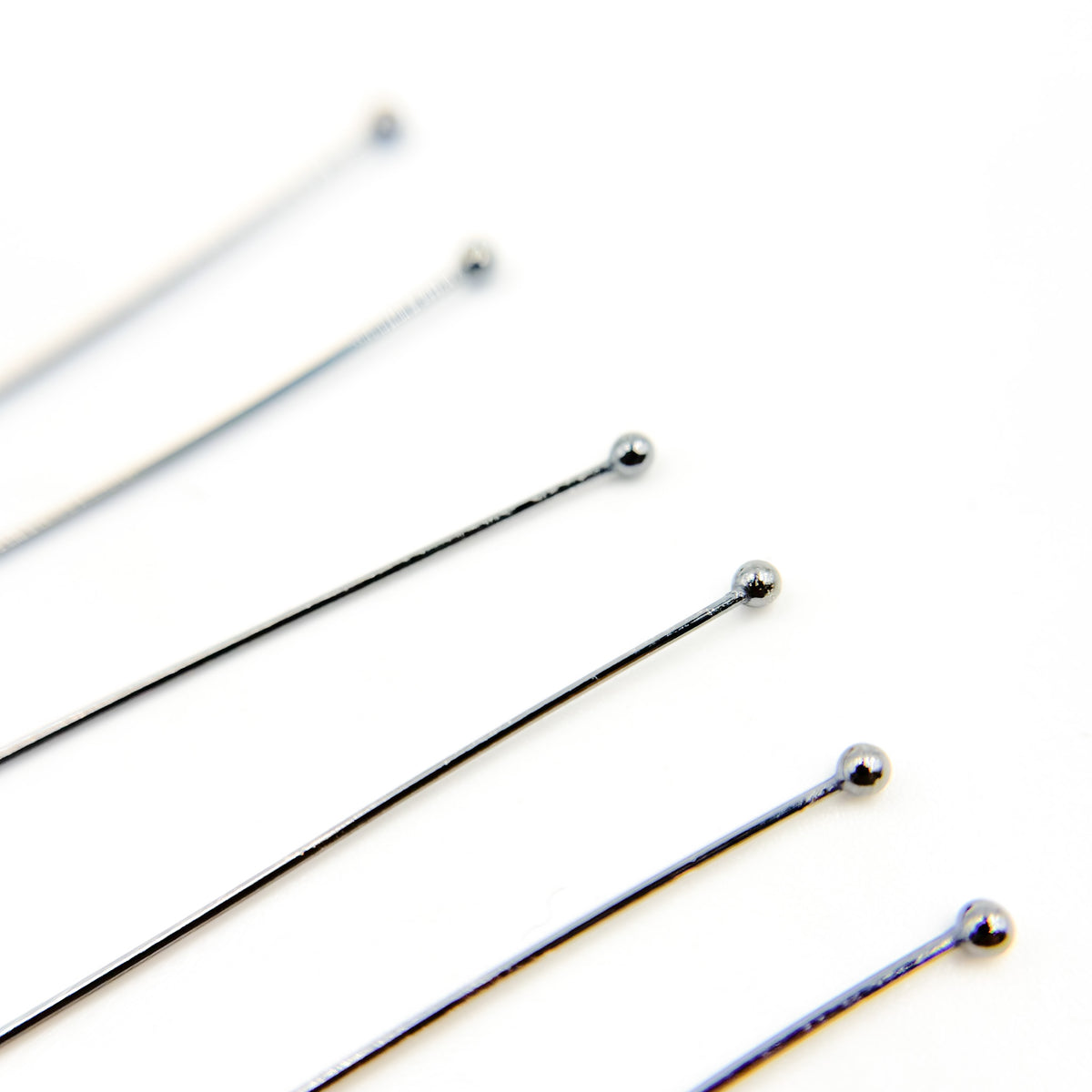 24 Gauge Black Rhodium Sterling Silver Ball 2 Inch Headpin