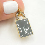 Load image into Gallery viewer, DC127A. Diamond Sterling Silver Lock Enamel Pendant
