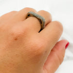 Load image into Gallery viewer, DE026. Diamond Black Rhodium Sterling Silver Square Ring
