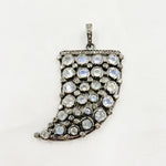 Load image into Gallery viewer, DSP042. Diamond Silver Gemstone Horn Pendant
