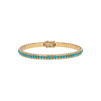 BNL68438. 14K Solid Yellow Gold Baguette Diamond and Gemstone Bangle