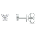 Load image into Gallery viewer, ER421140. 14K Solid Gold Diamond Butterfly Studs
