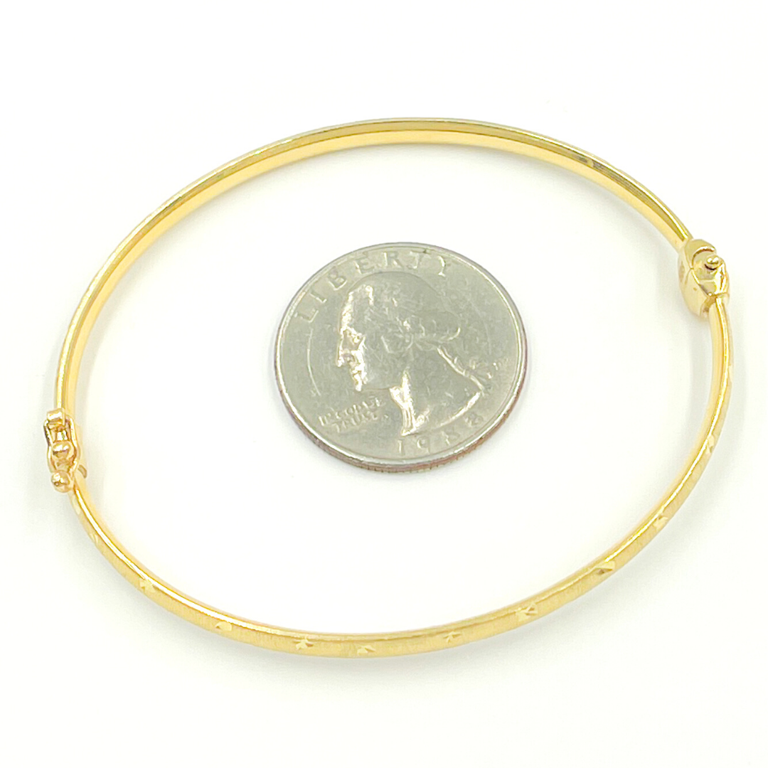 14K Solid Gold Matte Textured Bangle. Bangle17