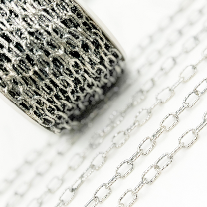 Steeling Silver Diamond Cut Cable Link Chains