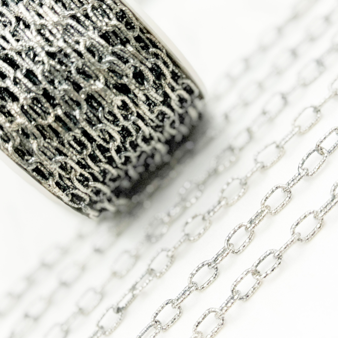 Steeling Silver Diamond Cut Cable Link Chains