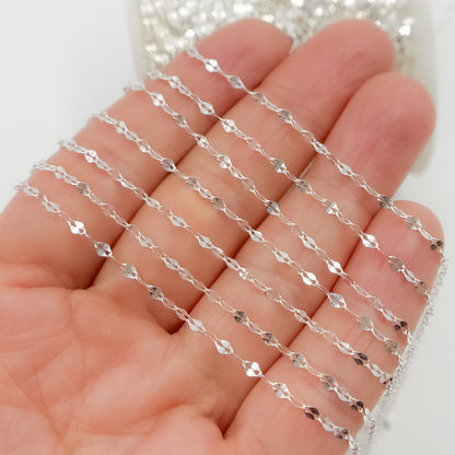 Z46SS. 925 Sterling Silver Flat Marina Chain