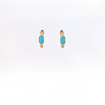 Load image into Gallery viewer, CE97352TQ5X3. 18K Solid Gold Diamond &amp; Turquoise Earrings