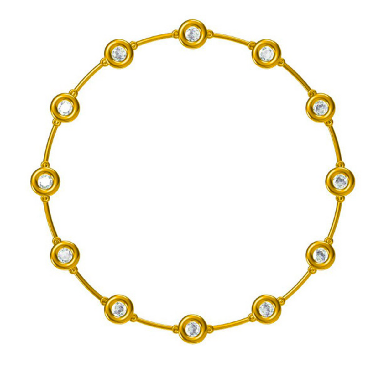 NFK70162. 14K Solid Gold Diamond Circles Necklace