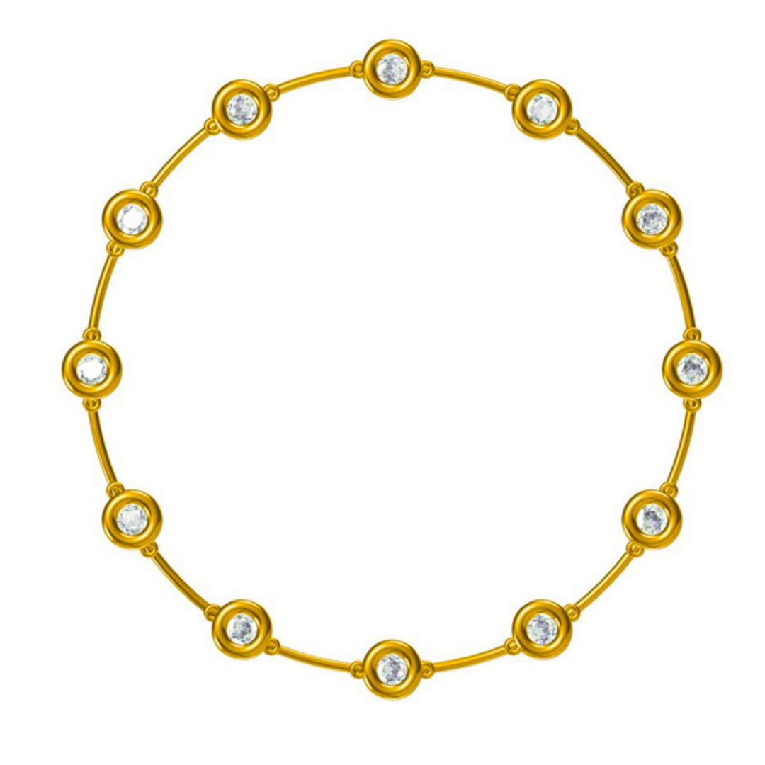 NFK70162. 14K Solid Gold Diamond Circles Necklace