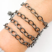 Rhodium Sterling Silver Smooth Cable Chain