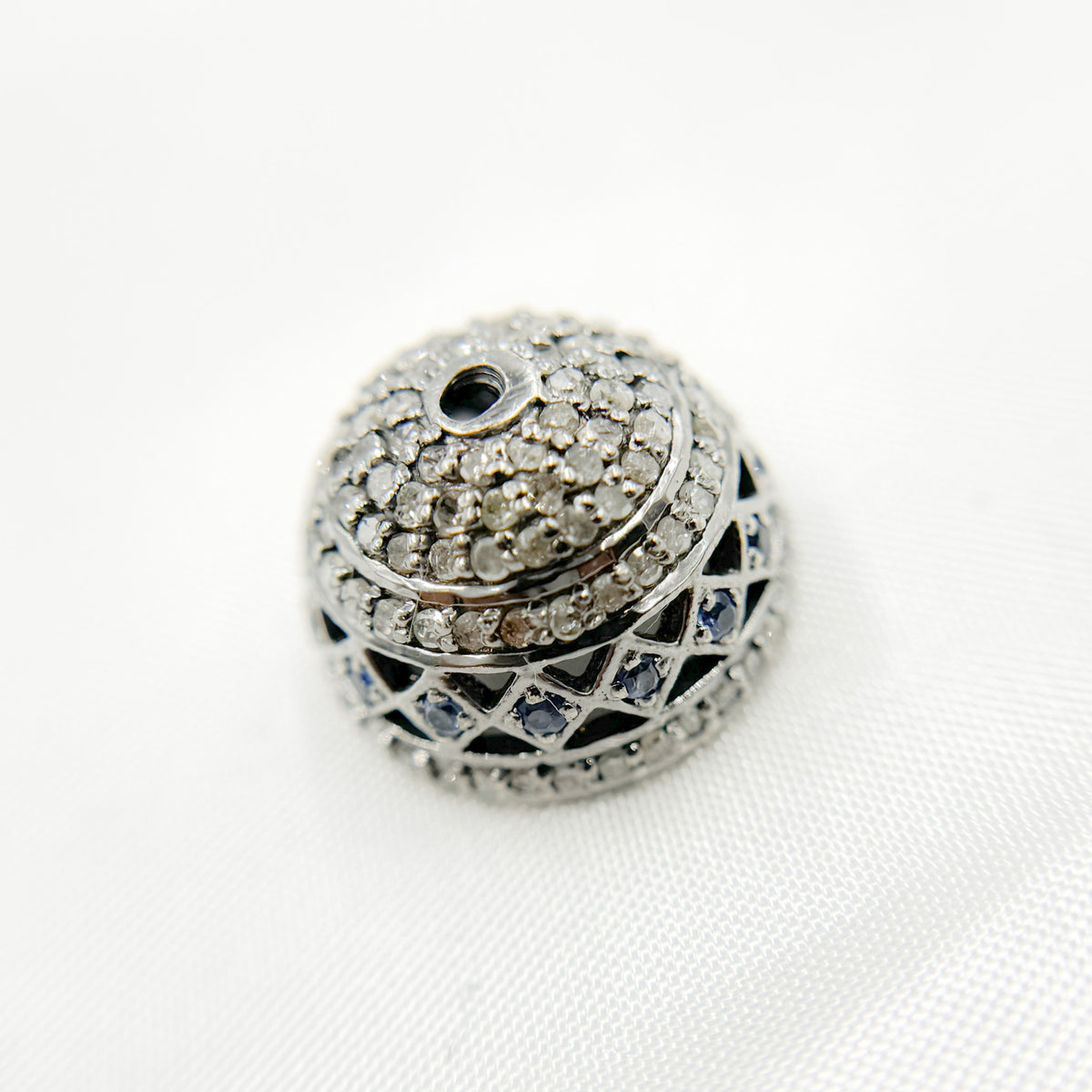 DC756. Diamond & Sterling Silver Bead Cap