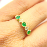 Load image into Gallery viewer, 14K Solid Gold Diamond and Emerald Ring. RAC01373EM
