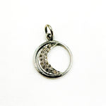 Load image into Gallery viewer, DC946. Diamond Sterling Silver Round Moon Charm
