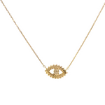 Load image into Gallery viewer, 14K Solid Gold Diamond and Turquoise Eye Necklace. NFG71492TQ
