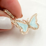 Load image into Gallery viewer, DP387A. Diamond Sterling Silver Butterfly Enamel Pendant
