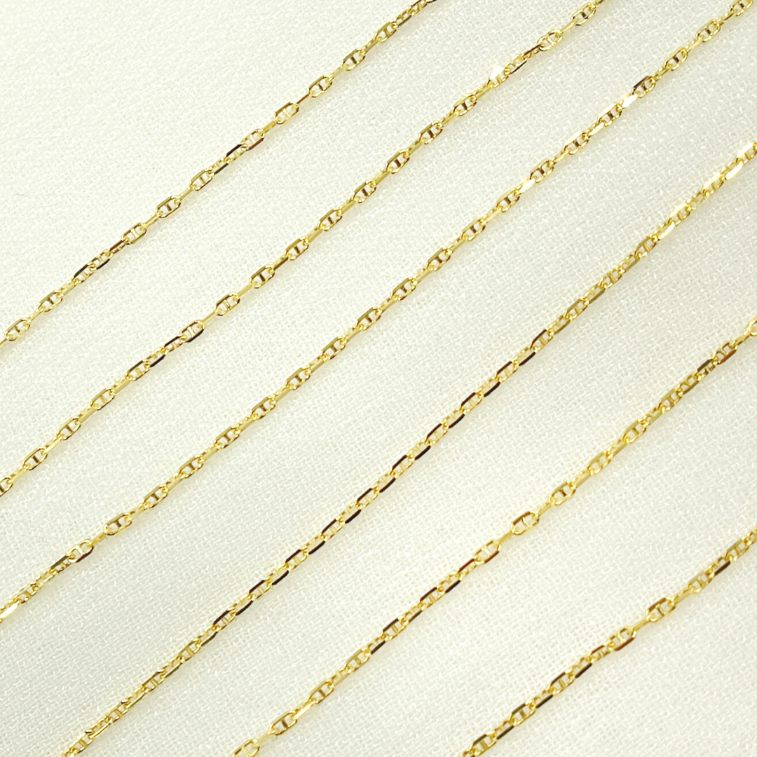 030FLP1T5byFt. 14K Solid Yellow Gold Flat Marina Link Chain