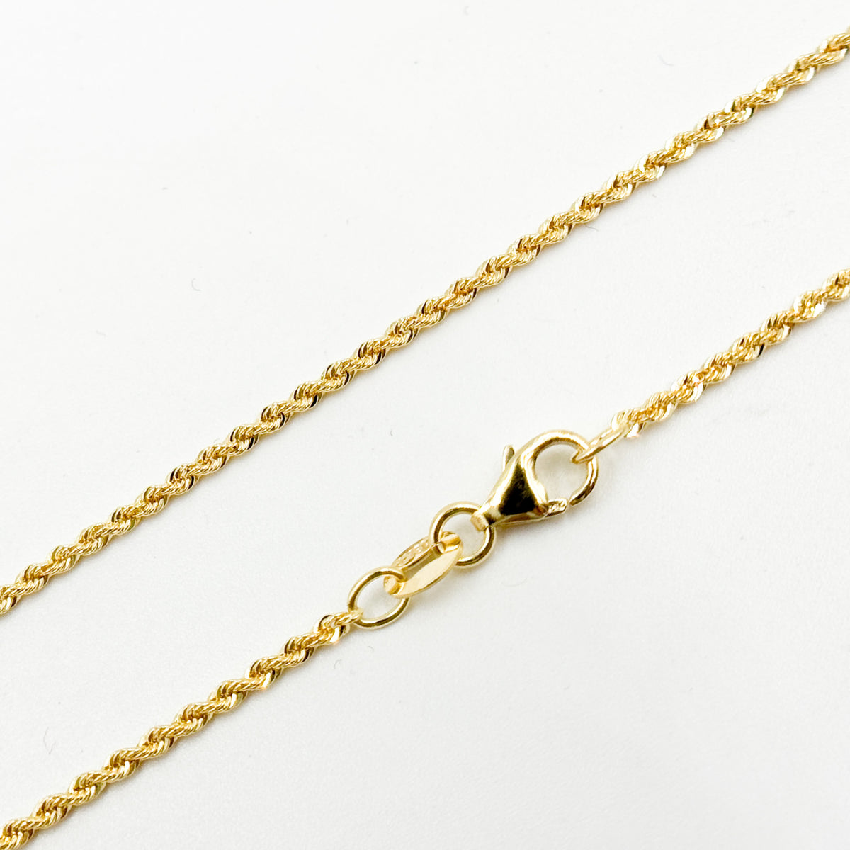 025CRDLG18K. 18K Solid Yellow Gold Rope Chain