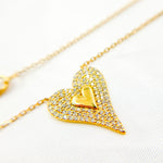 Load image into Gallery viewer, 14K Solid Gold Diamond Heart Shape Necklace. TJ0008
