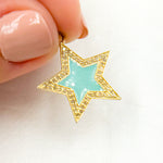 Load image into Gallery viewer, DP647A. Diamond Sterling Silver Star Enamel Pendant
