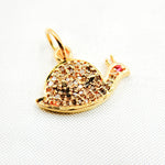 Load image into Gallery viewer, DC012. Diamond &amp; Sterling Silver Snail Charm with Gemstones
