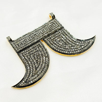 DC051. Diamond Sterling Silver Double Horn Connector