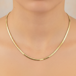 Load image into Gallery viewer, 260CCTDBRA8. 14K Solid Gold Flat Snake Necklace