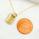 Load image into Gallery viewer, 14K Solid Gold Rectangle Charm with Diamonds. PFC32664Y
