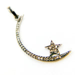 Load image into Gallery viewer, DP491. Diamond Sterling Silver Moon and Star Pendant
