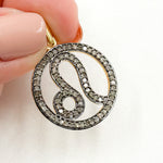 Load image into Gallery viewer, DC311. Diamond Sterling Silver Round Leo Zodiac Pendant
