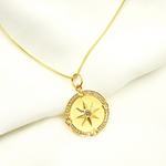 Load image into Gallery viewer, 14K Solid Gold Circle Pendant with Diamonds. GDP218
