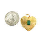 Load image into Gallery viewer, 14K Solid Gold Heart Charm with Stone in the Center. CGDP51
