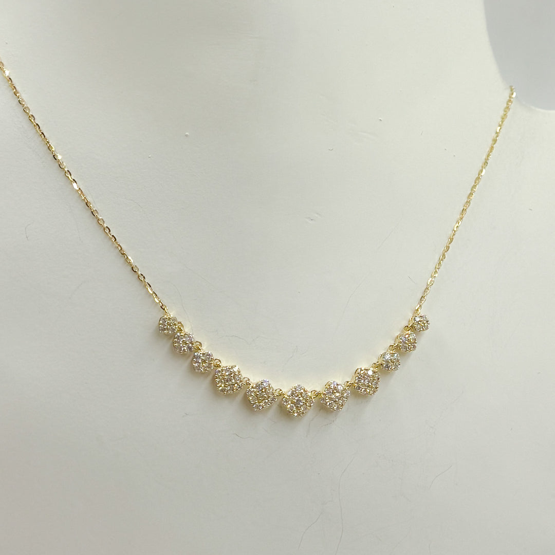 14K Solid Gold Diamond Squares Necklace. NK401360