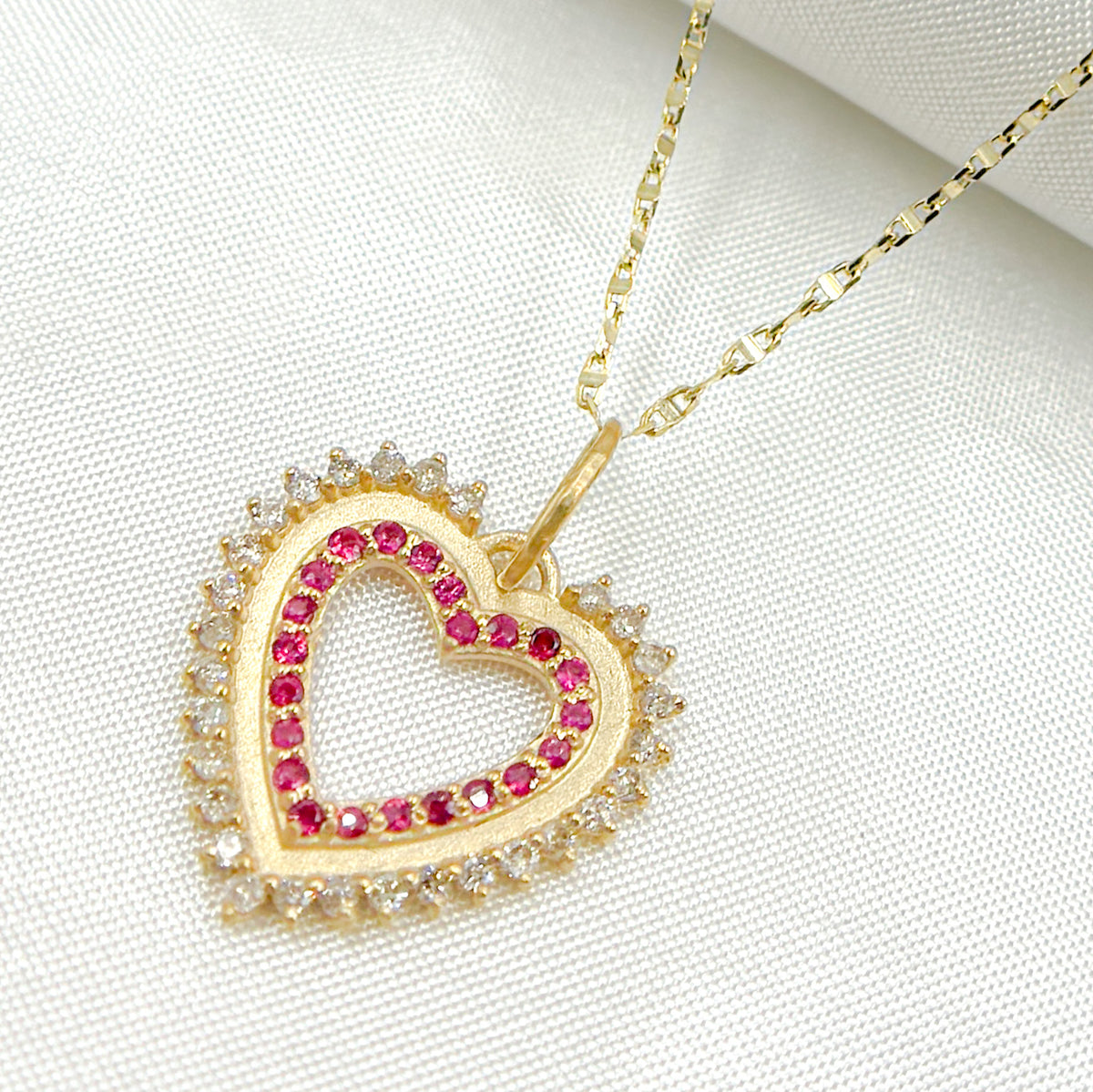 Buy 14k Solid Gold Diamond Heart Charm