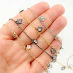 Load image into Gallery viewer, CZ2. 4mm Cubic Zirconia Square Shape Dangle Chain