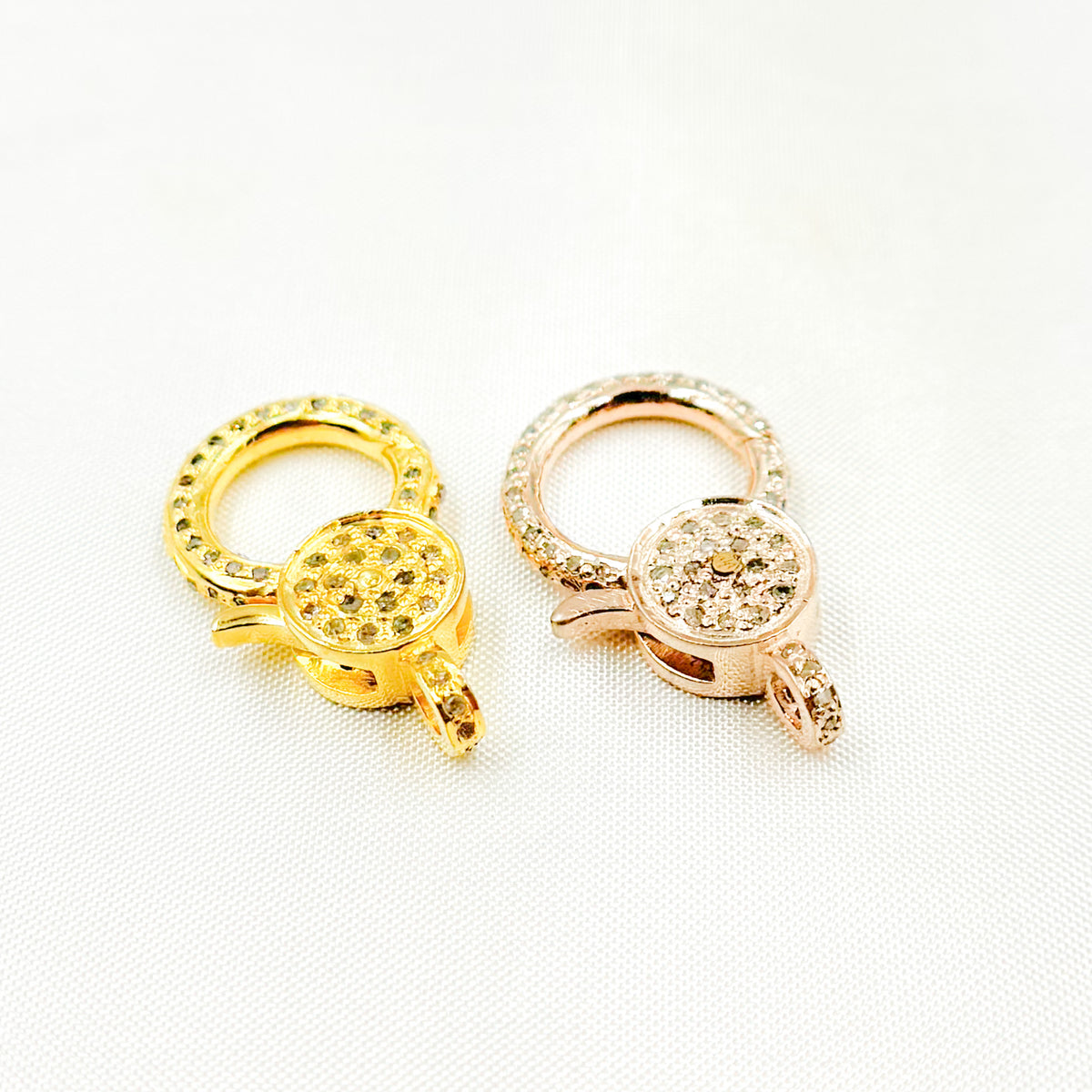 Diamond Sterling Silver Round Trigger Clasp