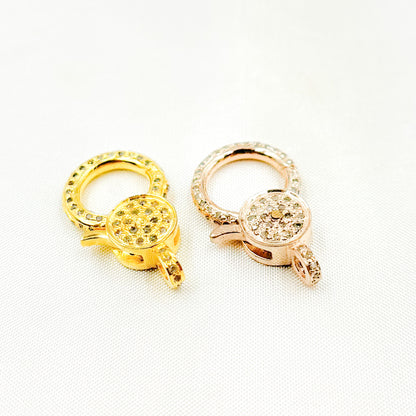 Diamond Sterling Silver Round Trigger Clasp