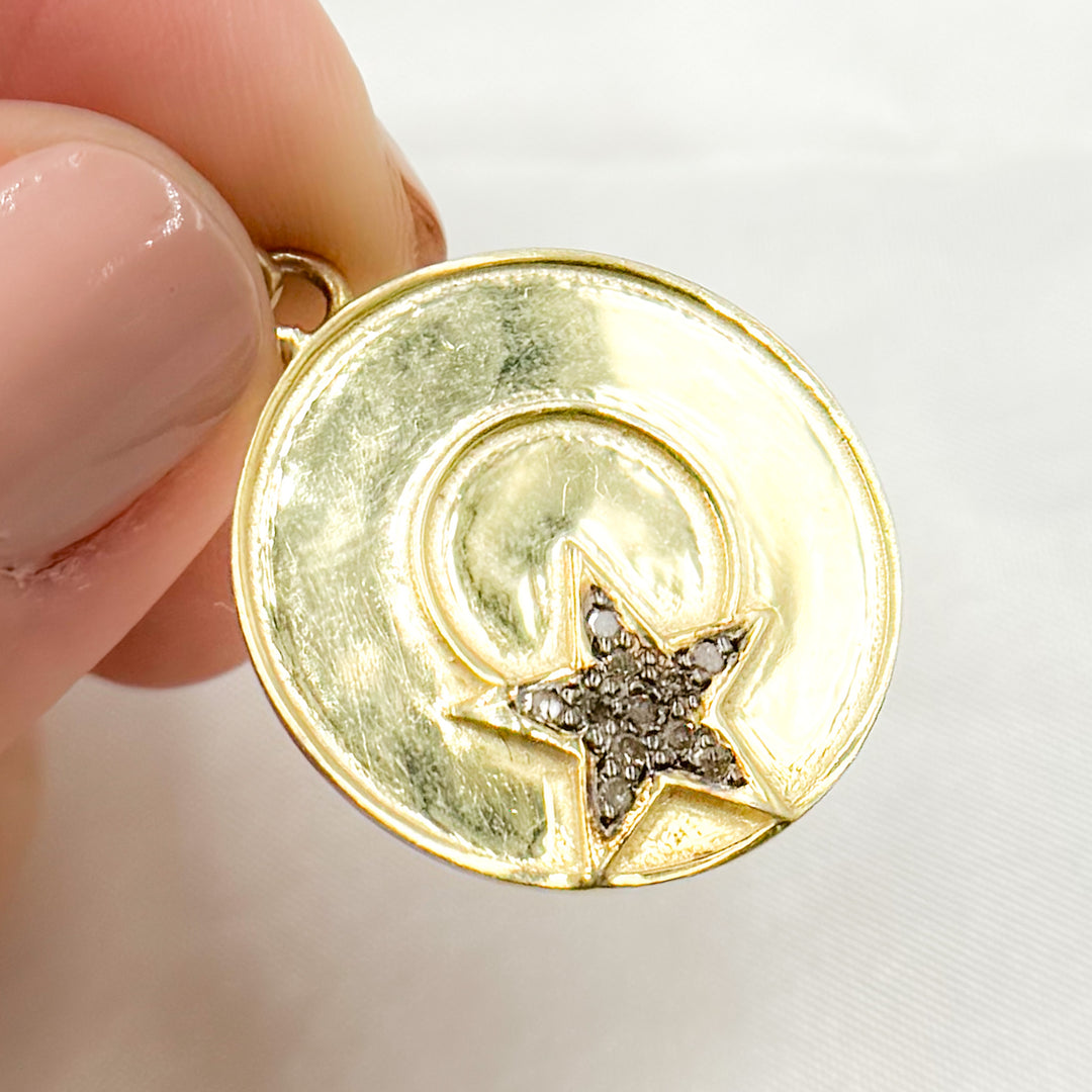Silver Rounded Star Buy Diamond Sterling Silver Round Star Pendant