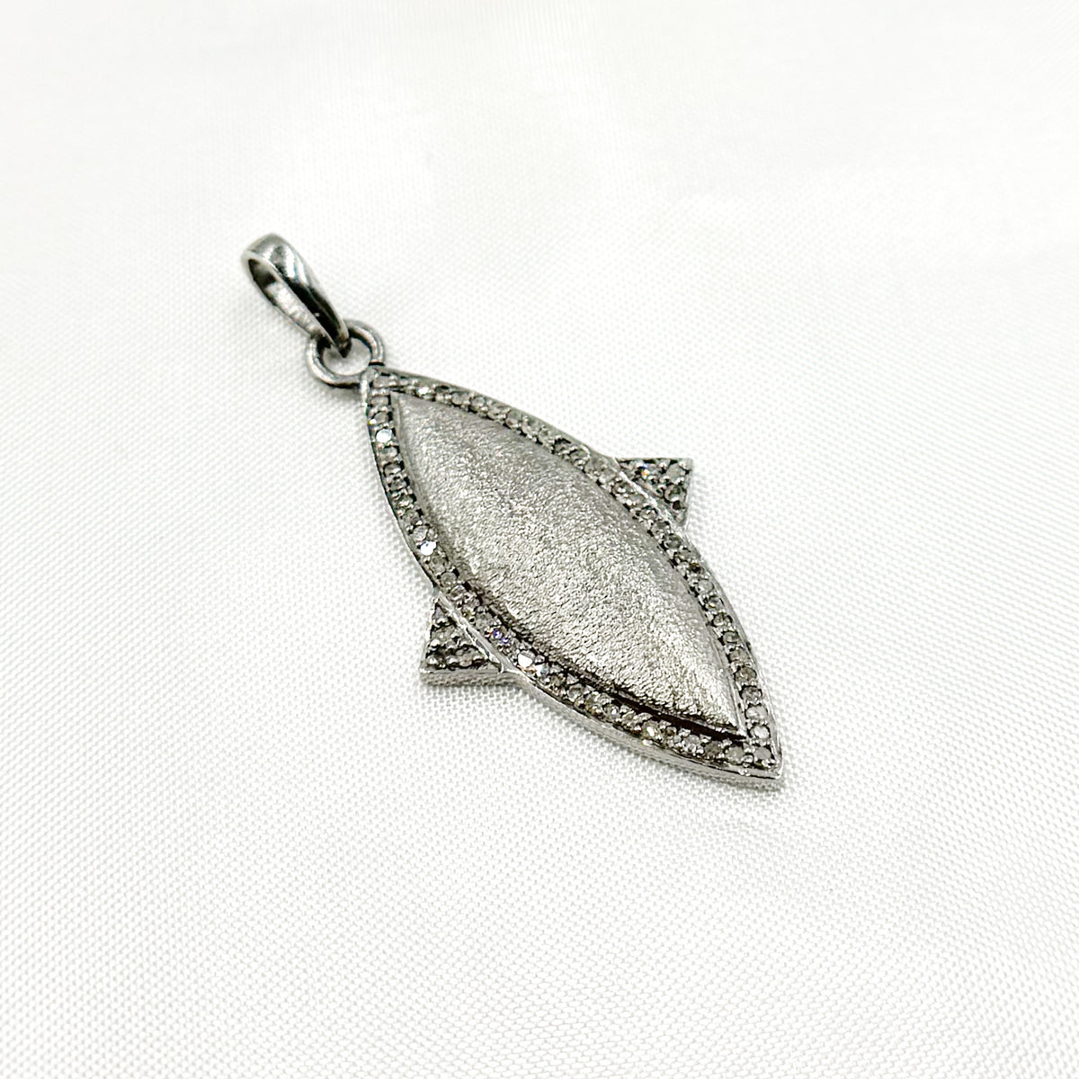 DP206. Diamond Sterling Silver Fancy Shape Pendant