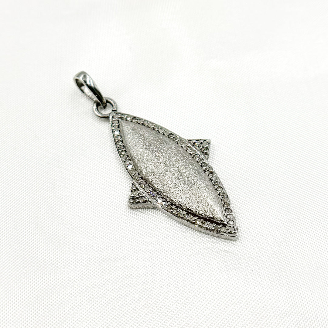 DP206. Diamond Sterling Silver Fancy Shape Pendant