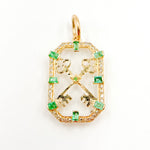 Load image into Gallery viewer, 14K Gold Keys Rectangle Pendant
